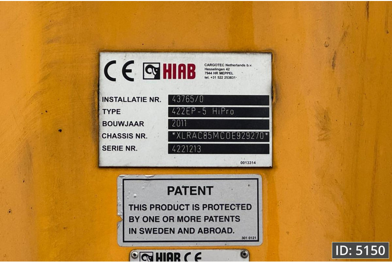 Автоманипулятор DAF CF 85.410 SC, Euro 5, 8x2 / Hiab 422 EP5 + Radio / 5x extendable: фото 7 Автоманипулятор DAF CF 85.410 SC, Euro 5, 8x2 / Hiab 422 EP5 + Radio / 5x extendable: фото 7