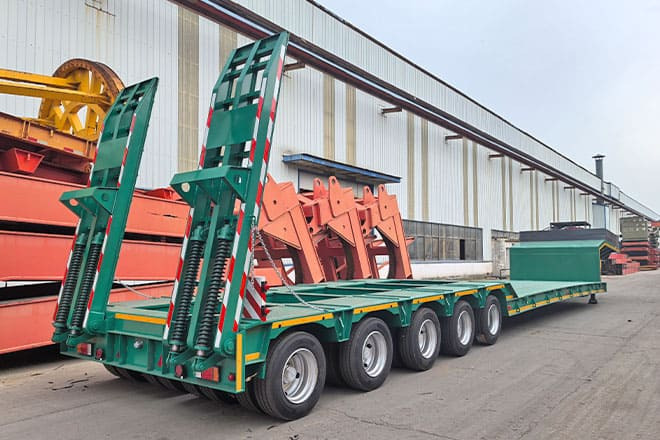 TITAN Hydraulic Extendable Low Bed Trailer for Sale in Kazakhstan - Низкорамный полуприцеп: фото 2 TITAN Hydraulic Extendable Low Bed Trailer for Sale in Kazakhstan - Низкорамный полуприцеп: фото 2