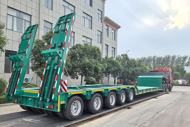TITAN Hydraulic Extendable Low Bed Trailer for Sale in Kazakhstan - Низкорамный полуприцеп: фото 3 TITAN Hydraulic Extendable Low Bed Trailer for Sale in Kazakhstan - Низкорамный полуприцеп: фото 3