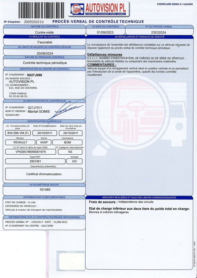BOM de marque Renault 310 DXI - benne SEMAT bi compartiment - boite de vitesse récente de 5000 km - 2 pneus neufs - dernier passage aux mines en septembre 2023 - arrêt de circulation octobre 2023 - ba - Мусоровоз: фото 5 BOM de marque Renault 310 DXI - benne SEMAT bi compartiment - boite de vitesse récente de 5000 km - 2 pneus neufs - dernier passage aux mines en septembre 2023 - arrêt de circulation octobre 2023 - ba - Мусоровоз: фото 5