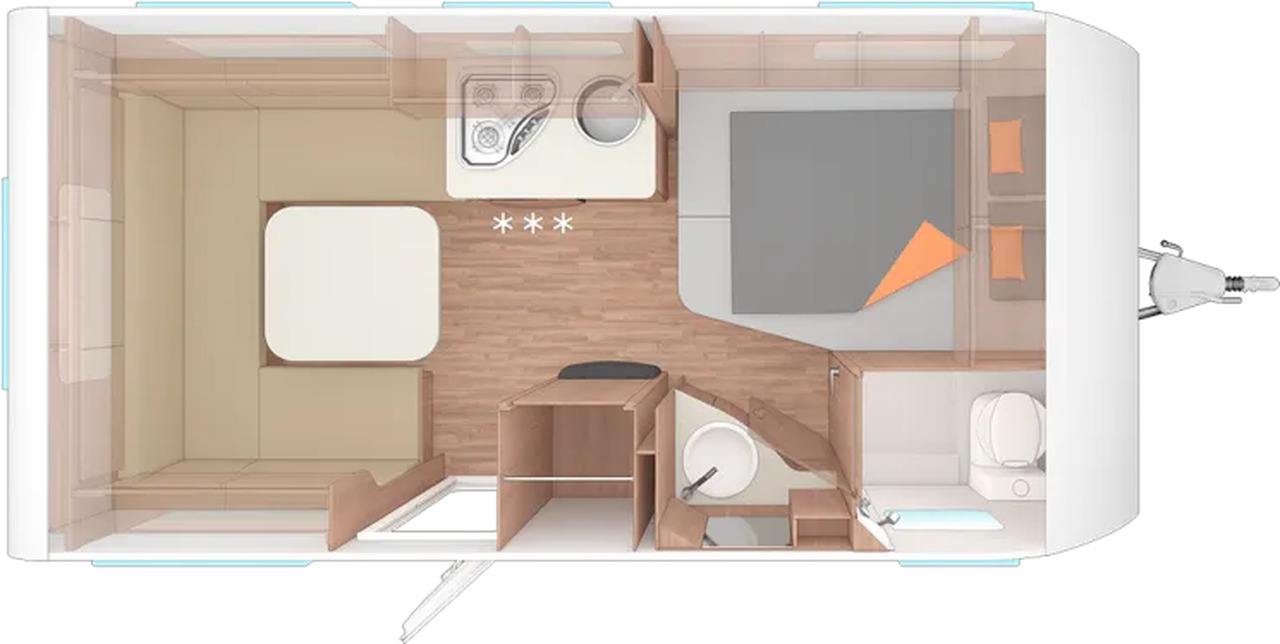 Weinsberg CaraOne 450 FU 1.500 KG, Fußbodentemp., Radtr - Прицеп дача: фото 2 Weinsberg CaraOne 450 FU 1.500 KG, Fußbodentemp., Radtr - Прицеп дача: фото 2