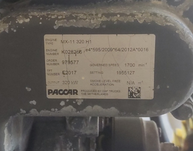 DAF ENGINE MX-11 320 H1 CF/XF E6 - Двигатель для Грузовиков: фото 2 DAF ENGINE MX-11 320 H1 CF/XF E6 - Двигатель для Грузовиков: фото 2