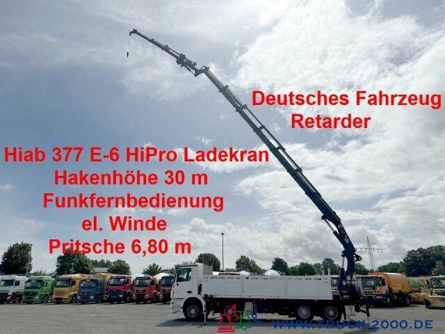 Mercedes-Benz Actros 3244 Hiab 377 FlyJib+ Winde Hakenhöhe 30m - Грузовик бортовой/ Платформа, Автоманипулятор: фото 1 Mercedes-Benz Actros 3244 Hiab 377 FlyJib+ Winde Hakenhöhe 30m - Грузовик бортовой/ Платформа, Автоманипулятор: фото 1