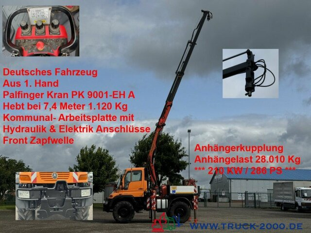 Unimog U400 4x4 PK9001 5.+6.Steuerkreis Zapfwelle 286PS - Грузовик бортовой/ Платформа, Автоманипулятор: фото 1 Unimog U400 4x4 PK9001 5.+6.Steuerkreis Zapfwelle 286PS - Грузовик бортовой/ Платформа, Автоманипулятор: фото 1