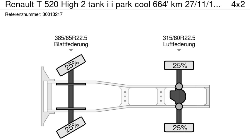 Тягач Renault T 520 High 2 tank i i park cool 664' km 27/11/19 ch KD Alcoa/trux top bar: фото 13 Тягач Renault T 520 High 2 tank i i park cool 664' km 27/11/19 ch KD Alcoa/trux top bar: фото 13
