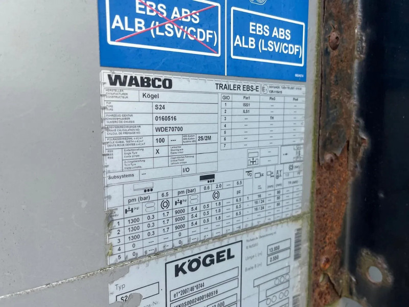 Kögel Schuifzeilen BPW assen - Тентованный полуприцеп: фото 3 Kögel Schuifzeilen BPW assen - Тентованный полуприцеп: фото 3