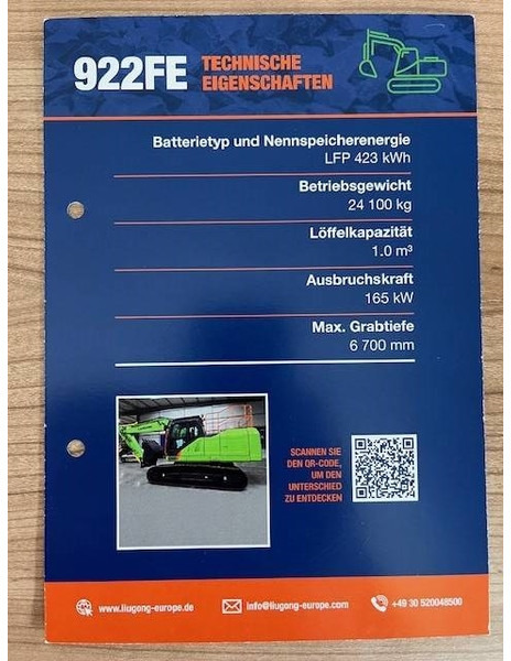 LIUGONG 922 FE vollelektrisch, 24.100 kg - Гусеничный экскаватор: фото 4 LIUGONG 922 FE vollelektrisch, 24.100 kg - Гусеничный экскаватор: фото 4