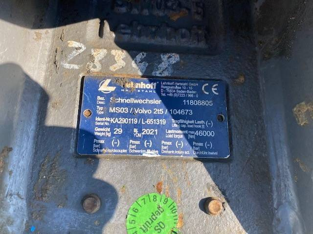 Lehnhoff (99002640) mech. SW Lehnhoff MS 03 - Сцепное устройство для Строительной техники: фото 1 Lehnhoff (99002640) mech. SW Lehnhoff MS 03 - Сцепное устройство для Строительной техники: фото 1