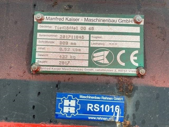 Kaiser (99001543) 0.80 m Tieflöffel / bucket OQ 65 - Навесное оборудование для Строительной техники: фото 4 Kaiser (99001543) 0.80 m Tieflöffel / bucket OQ 65 - Навесное оборудование для Строительной техники: фото 4