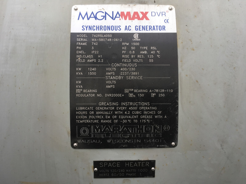 MTU 12V4000 G23R GENERATOR 1550KVA USED - Электрогенератор: фото 5 MTU 12V4000 G23R GENERATOR 1550KVA USED - Электрогенератор: фото 5