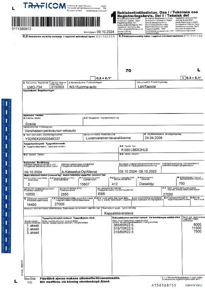 Грузовик бортовой/ Платформа Scania R 560: фото 8