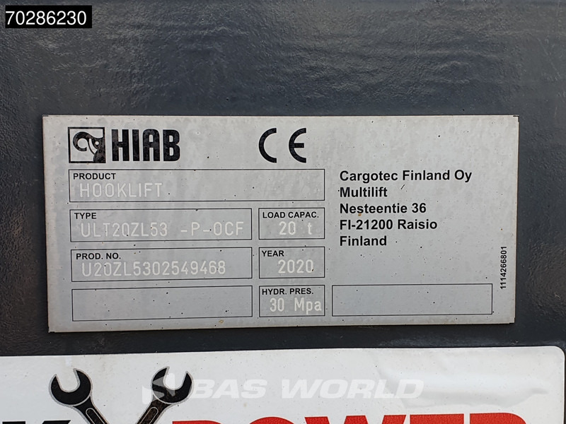 Крюковой мультилифт DAF CF 450 CF 6X2 HIAB 20ZL53 Hooklift LiftAxle Automatic 20 Tonnes ACC Euro 6: фото 17