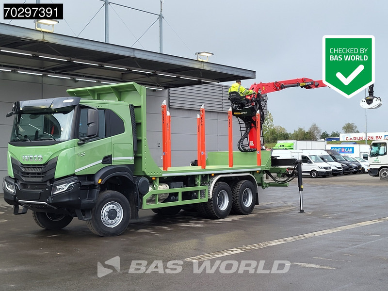 Iveco T-Way 450 6X6 UNUSED! Palfinger Q150Z Crane Retarder Holztransport Big-Axle LED Euro 6 - Лесовоз, Автоманипулятор: фото 1 Iveco T-Way 450 6X6 UNUSED! Palfinger Q150Z Crane Retarder Holztransport Big-Axle LED Euro 6 - Лесовоз, Автоманипулятор: фото 1