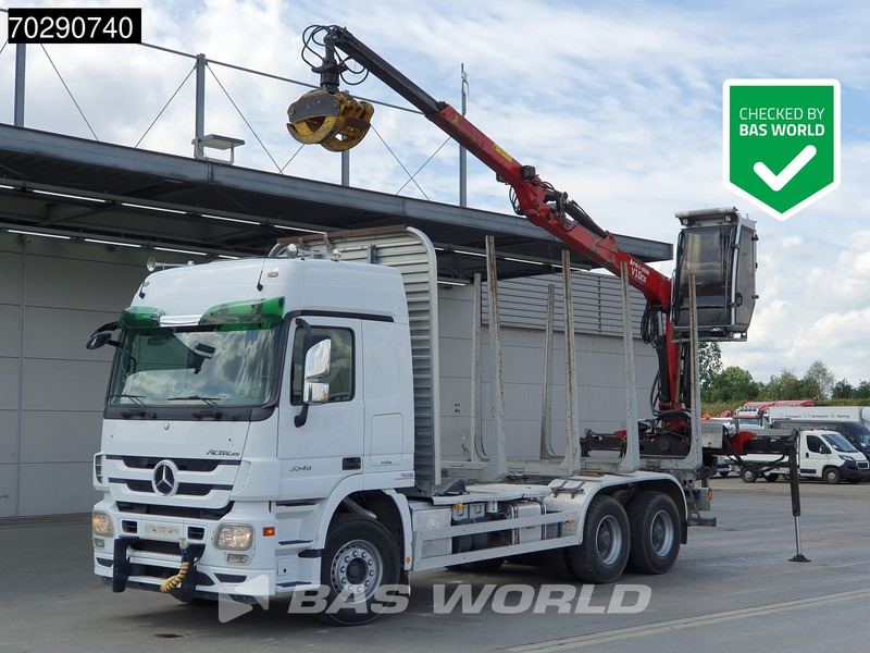 Mercedes-Benz Actros 3346 6X4 Original KM's! FTG V10CX.81 Kran Crane Holztransport Big-Axle Steelsuspension - Лесовоз, Автоманипулятор: фото 1 Mercedes-Benz Actros 3346 6X4 Original KM's! FTG V10CX.81 Kran Crane Holztransport Big-Axle Steelsuspension - Лесовоз, Автоманипулятор: фото 1