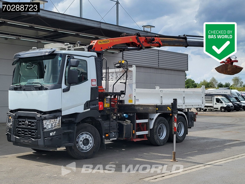 Renault C 380 6X4 Palfinger PK18002-EH-B Crane Kran 8m3 Tipper Big-Axle Euro 6 - Самосвал, Автоманипулятор: фото 1 Renault C 380 6X4 Palfinger PK18002-EH-B Crane Kran 8m3 Tipper Big-Axle Euro 6 - Самосвал, Автоманипулятор: фото 1