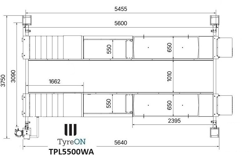 Оборудование для гаражей/ Мастерских TPL5500WA 4 post alignment lift - 5.6 meter runways - Fully integrated free wheels lifting system - 5.5T: фото 8