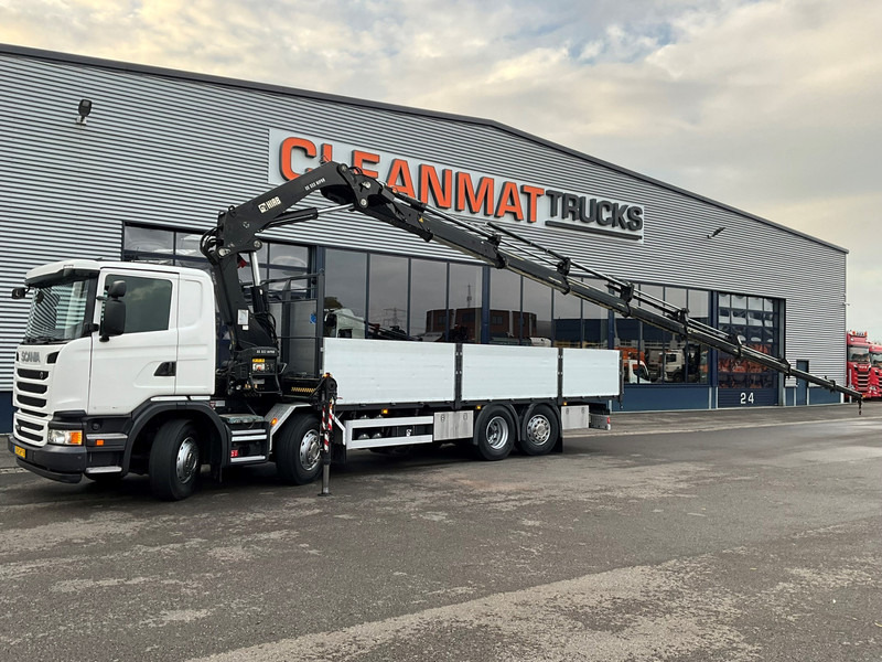 Scania G 450 8x2 Euro 6 Hiab 32 Tonmeter laadkraan Just 114.221 km! - Автоманипулятор: фото 1 Scania G 450 8x2 Euro 6 Hiab 32 Tonmeter laadkraan Just 114.221 km! - Автоманипулятор: фото 1