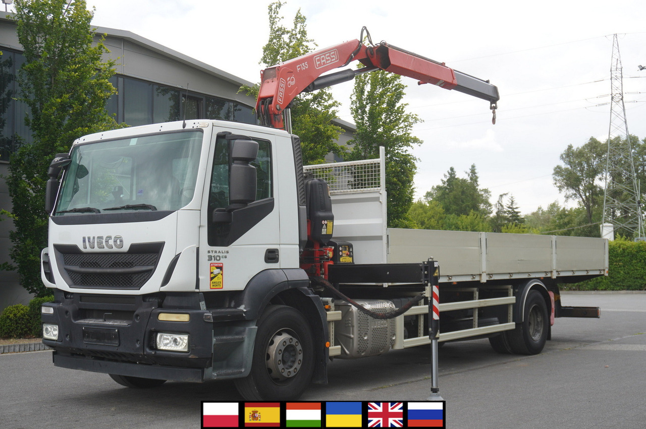 IVECO STRALIS 19.310 E6 / Flatbed 19 EPAL / FASSI F135 / 225 MTH! / 5.7 T - Грузовик бортовой/ Платформа, Автоманипулятор: фото 1 IVECO STRALIS 19.310 E6 / Flatbed 19 EPAL / FASSI F135 / 225 MTH! / 5.7 T - Грузовик бортовой/ Платформа, Автоманипулятор: фото 1