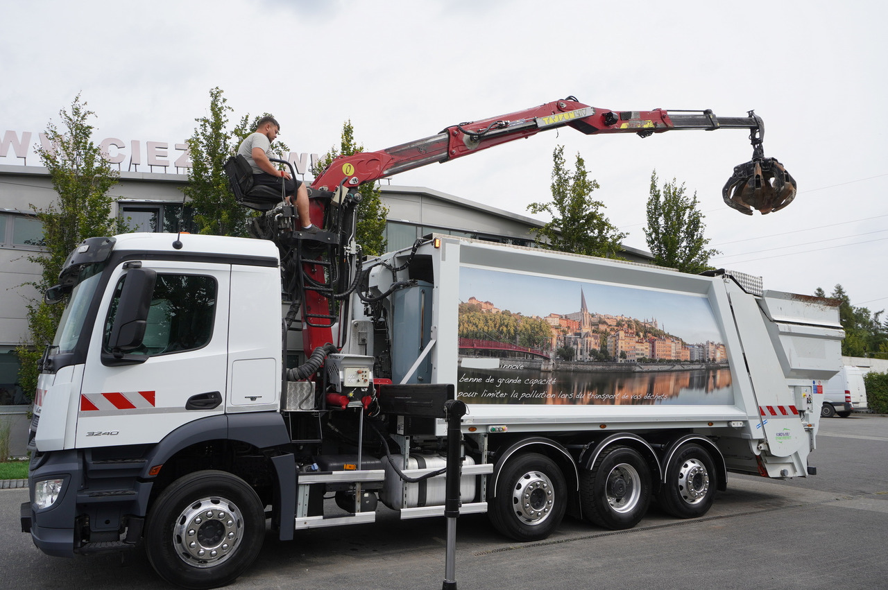 MERCEDES-BENZ Antos 3240 8x2 / Tajfun 5T crane / Farid Industries garbage truck/ 3 steered axles - Мусоровоз: фото 1 MERCEDES-BENZ Antos 3240 8x2 / Tajfun 5T crane / Farid Industries garbage truck/ 3 steered axles - Мусоровоз: фото 1