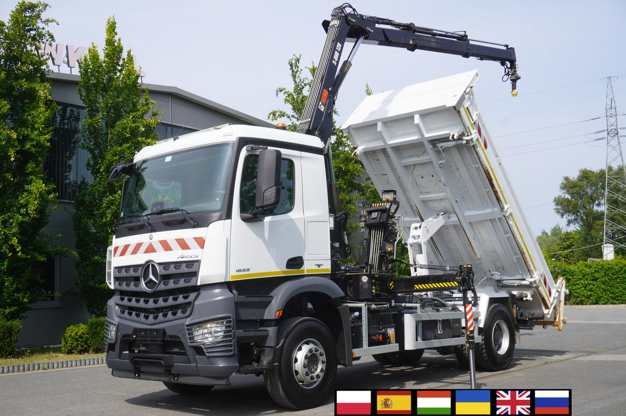 MERCEDES-BENZ Arocs 1833 / 87,000 km!!! / Hds HIAB X-DUO 128 B-2 / three-sided tipper - Автоманипулятор, Автоманипулятор: фото 1 MERCEDES-BENZ Arocs 1833 / 87,000 km!!! / Hds HIAB X-DUO 128 B-2 / three-sided tipper - Автоманипулятор, Автоманипулятор: фото 1