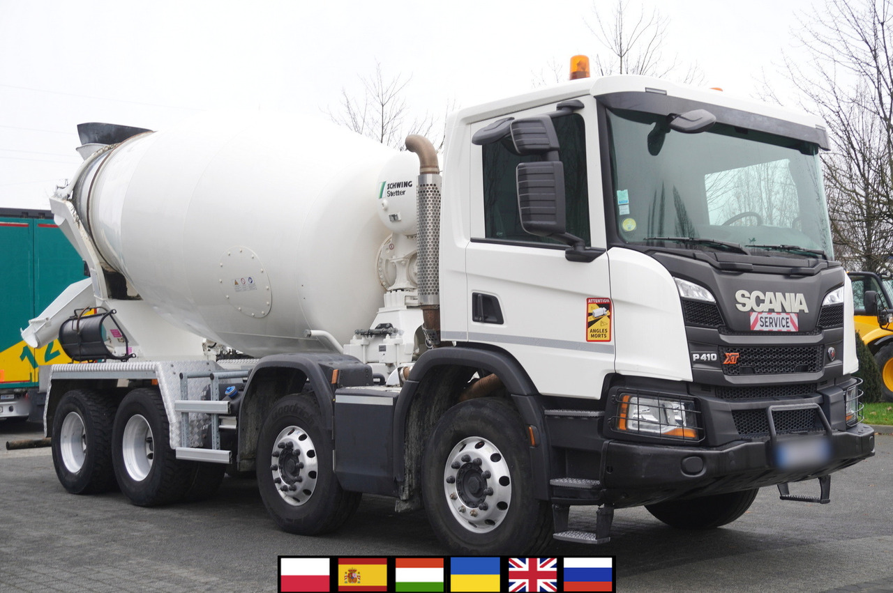 SCANIA P410 XT 8x4 / 80 tho. km!!! / SCHWING-STATTER AM 9 FHC 9 m3 concrete mixer - Автобетоносмеситель: фото 1 SCANIA P410 XT 8x4 / 80 tho. km!!! / SCHWING-STATTER AM 9 FHC 9 m3 concrete mixer - Автобетоносмеситель: фото 1