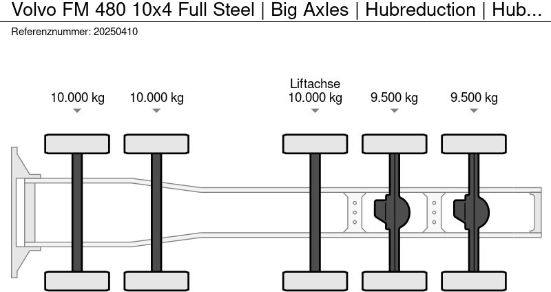 Тягач Volvo FM 480 10x4 Full Steel | Big Axles | Hubreduction | Hubreduction: фото 9