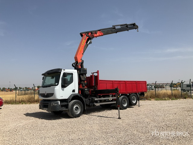 2008 Renault Premium Lander 410.26 2007 Palfinger 29002 on 6x2 Flatbed Truck with Crane - Косилка-измельчитель/ Мульчер: фото 1 2008 Renault Premium Lander 410.26 2007 Palfinger 29002 on 6x2 Flatbed Truck with Crane - Косилка-измельчитель/ Мульчер: фото 1