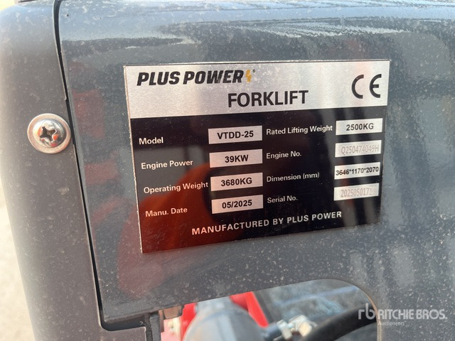 2025 Plus Power VTDD 25 (Unused) Forklift - Вилочный погрузчик: фото 2 2025 Plus Power VTDD 25 (Unused) Forklift - Вилочный погрузчик: фото 2
