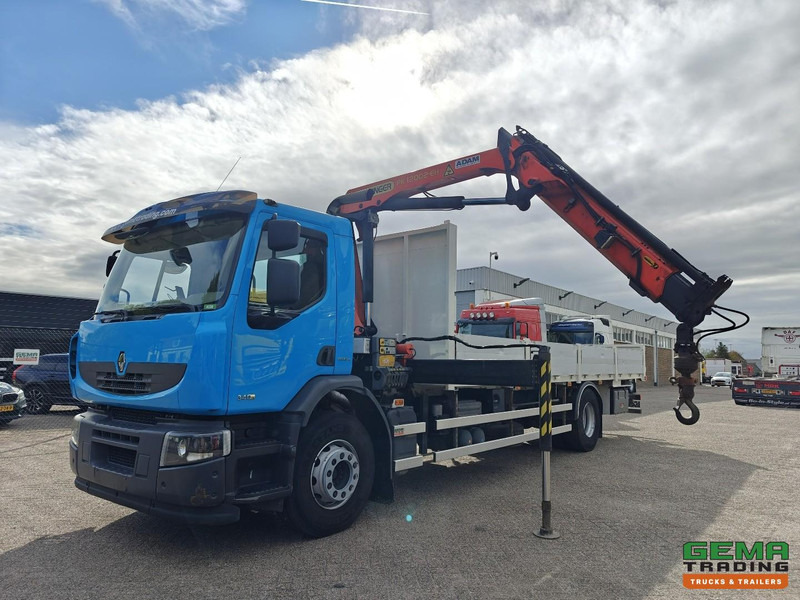 Renault Premium Lander 340 4x2 Dagcab Euro5 - Retarder - Open Laadbak 7.8M + Palfinger PK12002-EH - RadioGrafisch - Грузовик бортовой/ Платформа, Автоманипулятор: фото 1 Renault Premium Lander 340 4x2 Dagcab Euro5 - Retarder - Open Laadbak 7.8M + Palfinger PK12002-EH - RadioGrafisch - Грузовик бортовой/ Платформа, Автоманипулятор: фото 1