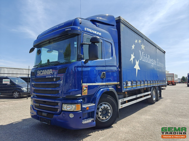 Scania G410 6x2/4 Streamline Euro6 - Retarder - Schuifzeilenbak 8.2M + Laadklep 1500kg - Smart Tacho V2 - Тентованный грузовик: фото 1 Scania G410 6x2/4 Streamline Euro6 - Retarder - Schuifzeilenbak 8.2M + Laadklep 1500kg - Smart Tacho V2 - Тентованный грузовик: фото 1