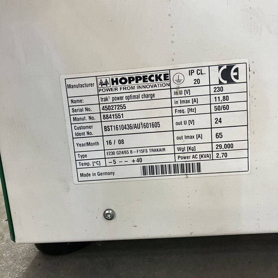 Hoppecke E230 G24/65 B-F15FS Trak power Optimal Charge (4) - Запчасти для Погрузочно-разгрузочной техники: фото 5 Hoppecke E230 G24/65 B-F15FS Trak power Optimal Charge (4) - Запчасти для Погрузочно-разгрузочной техники: фото 5