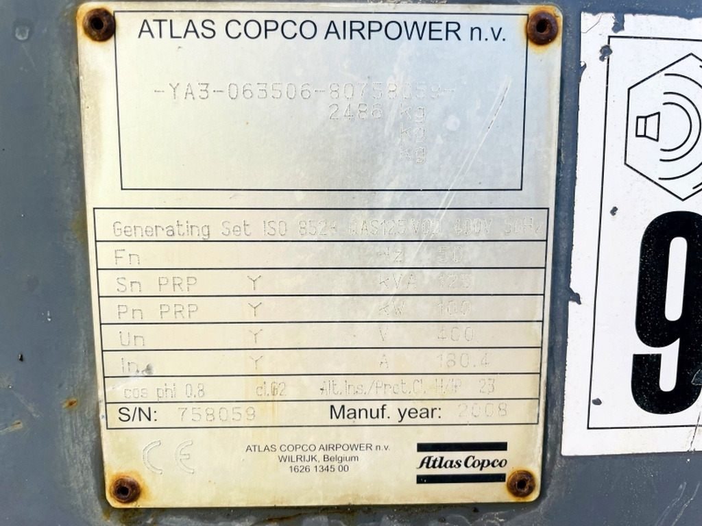 Atlas Copco QAS125 (3945) - Электрогенератор: фото 3 Atlas Copco QAS125 (3945) - Электрогенератор: фото 3