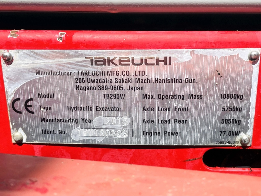 Takeuchi TB295W (4045) - Колёсный экскаватор: фото 4 Takeuchi TB295W (4045) - Колёсный экскаватор: фото 4