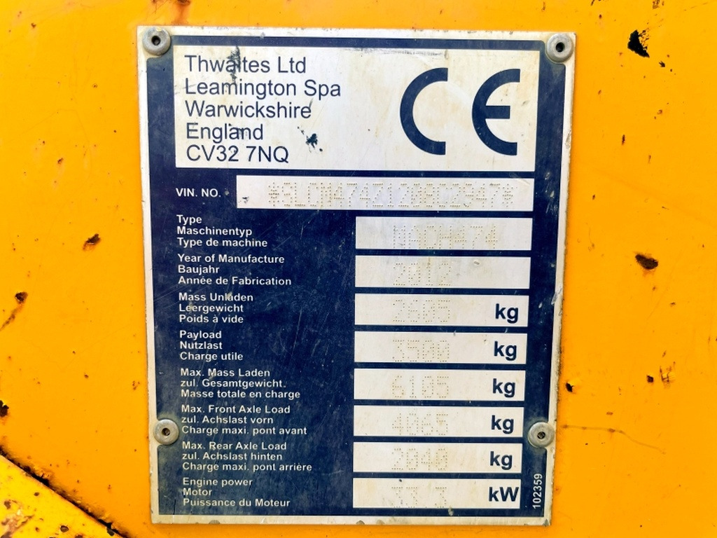 Thwaites Mach 474 (4084) - Мини-самосвал: фото 3 Thwaites Mach 474 (4084) - Мини-самосвал: фото 3