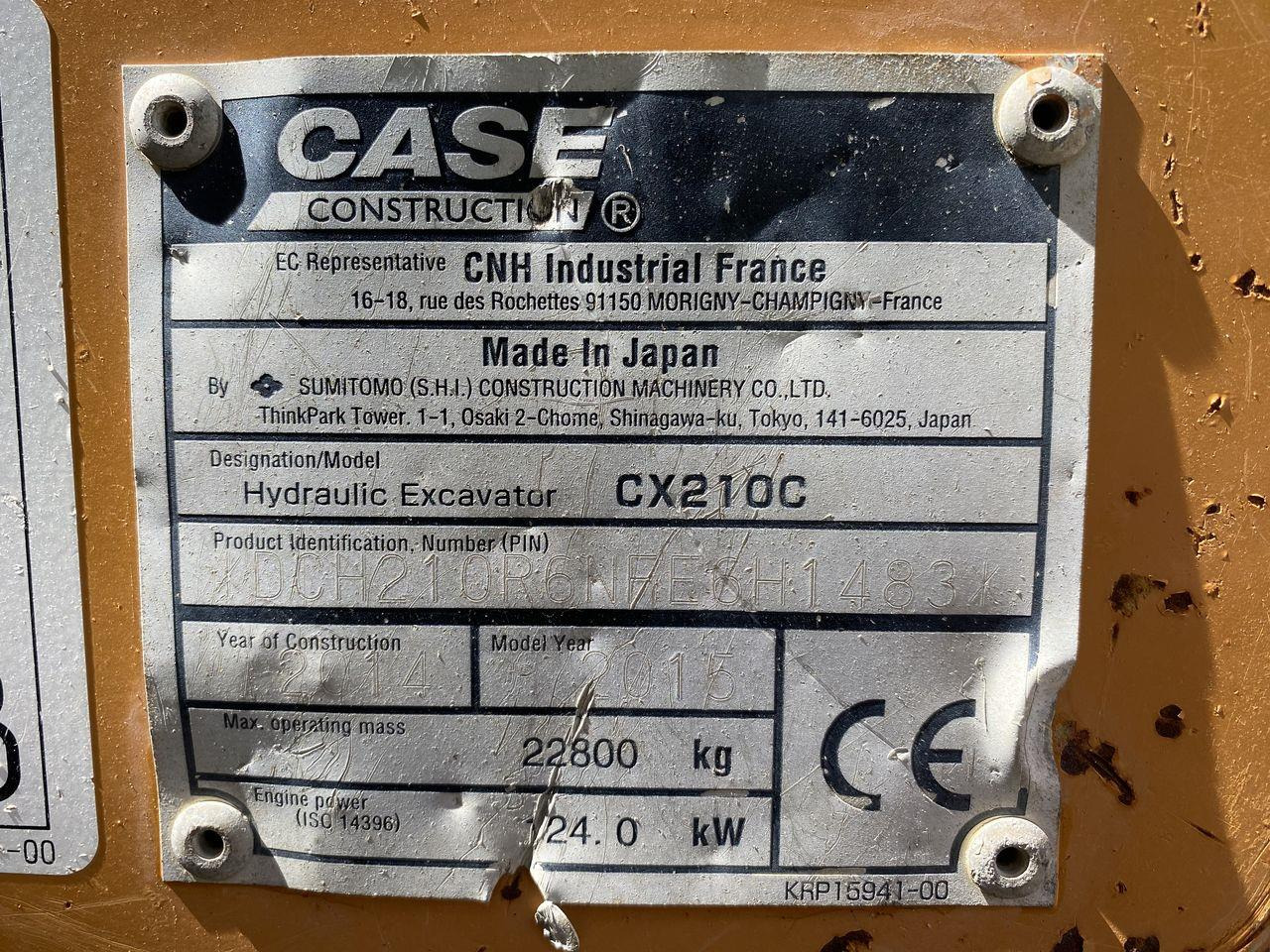 Case CX210C в лизинг Case CX210C: фото 12