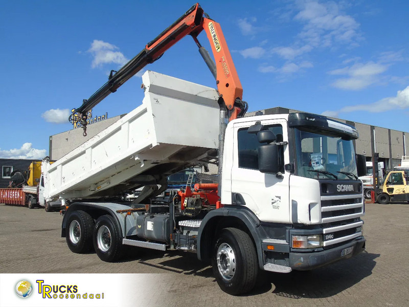Автоманипулятор Scania T114-380 + 3SIDE TIPPER + PALFINGER PK155 + 6X4 + MANUAL + SPRING: фото 1