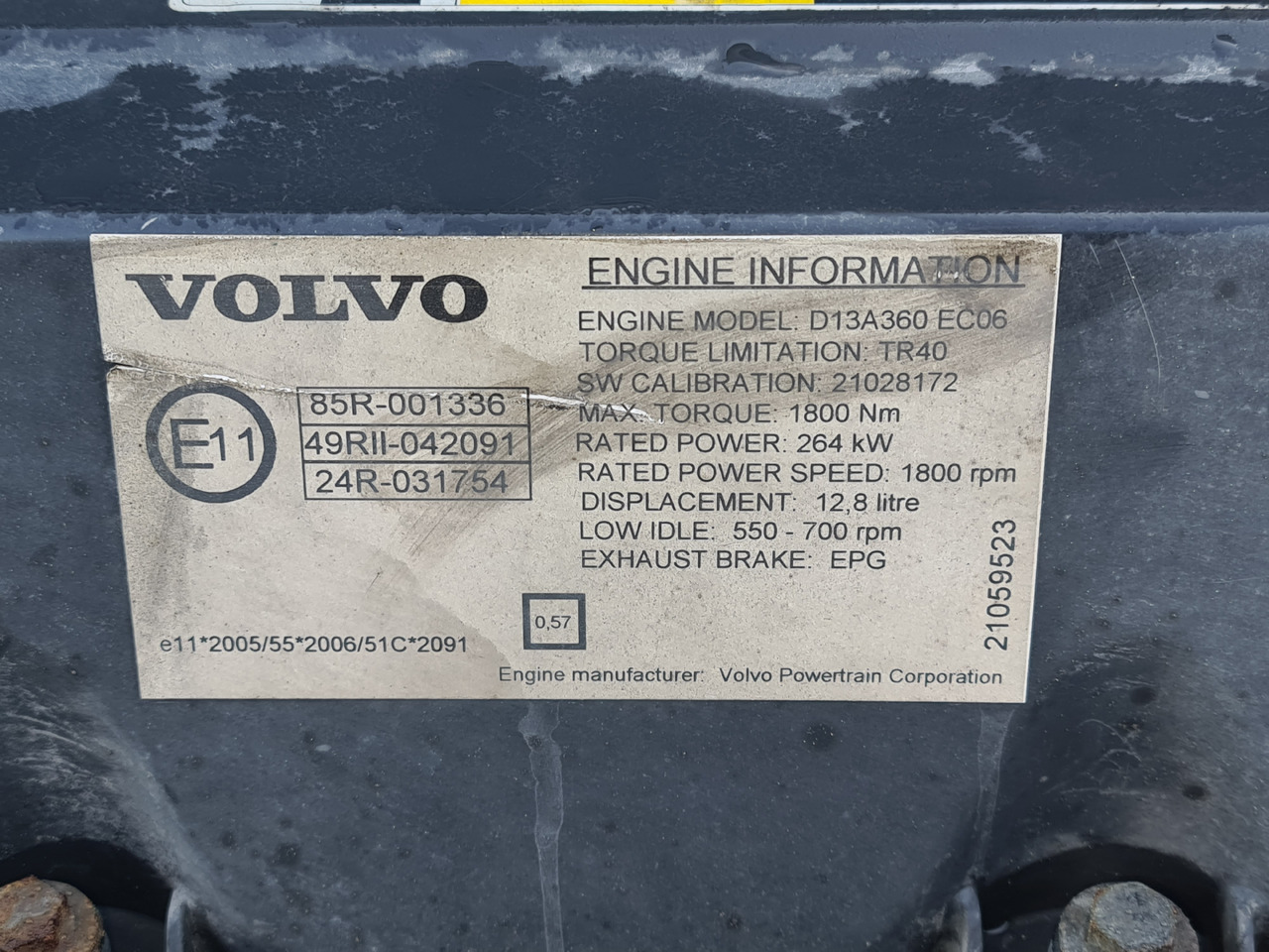 VOLVO FH FM ENGINE D13A 360 EC06 / COMPLETE - Двигатель: фото 4 VOLVO FH FM ENGINE D13A 360 EC06 / COMPLETE - Двигатель: фото 4