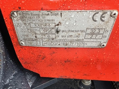 Мини-экскаватор KUBOTA KX 018-4: фото 7