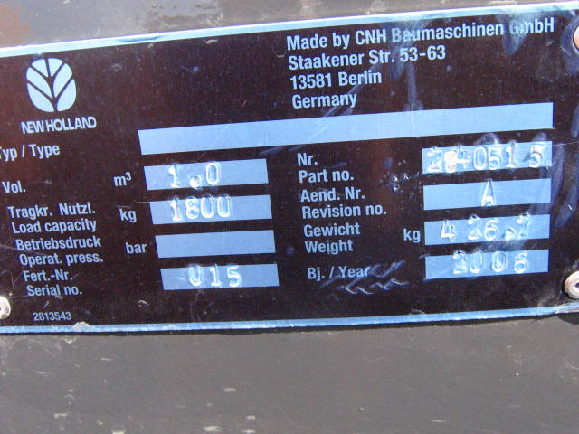 New Holland 2840515 - Ковш для погрузчика: фото 1 New Holland 2840515 - Ковш для погрузчика: фото 1