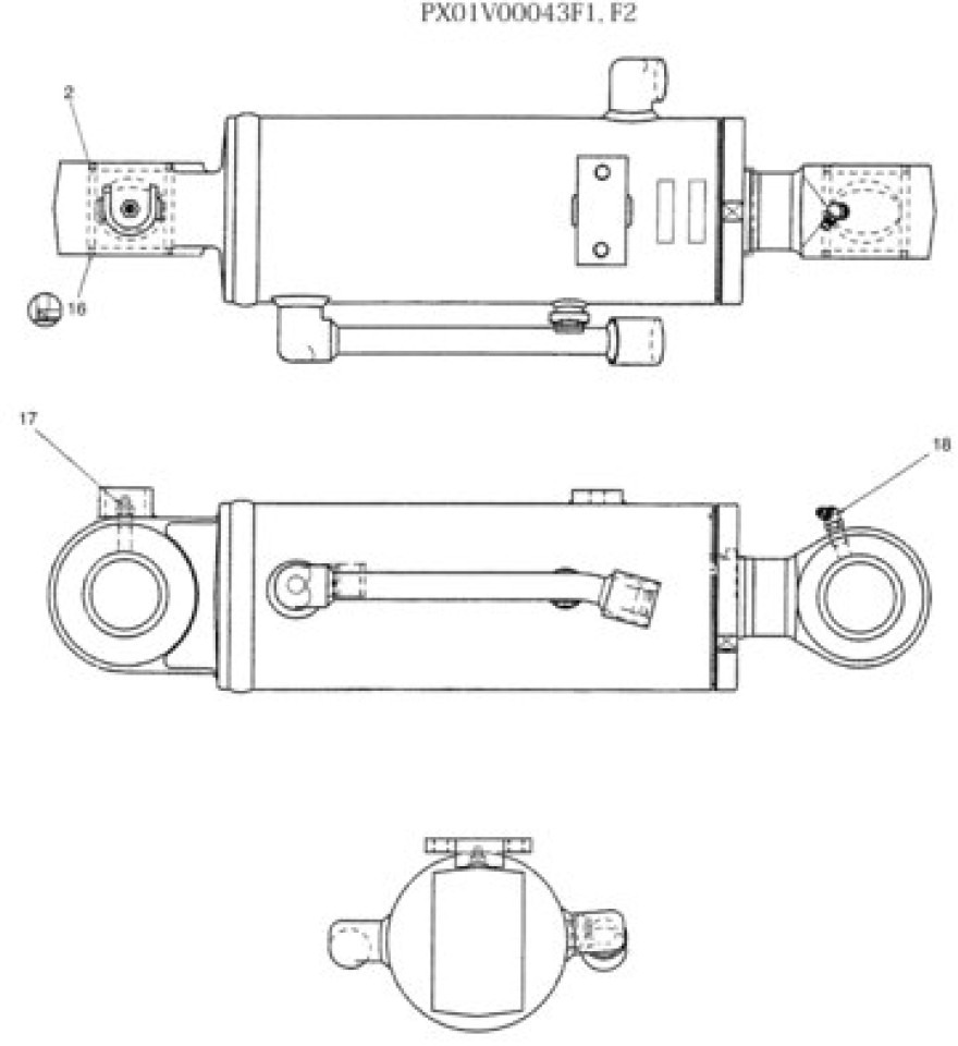 New Holland PX01V00043F2 - PX01V00043F1 - Гидравлический цилиндр для Сельскохозяйственной техники: фото 1 New Holland PX01V00043F2 - PX01V00043F1 - Гидравлический цилиндр для Сельскохозяйственной техники: фото 1