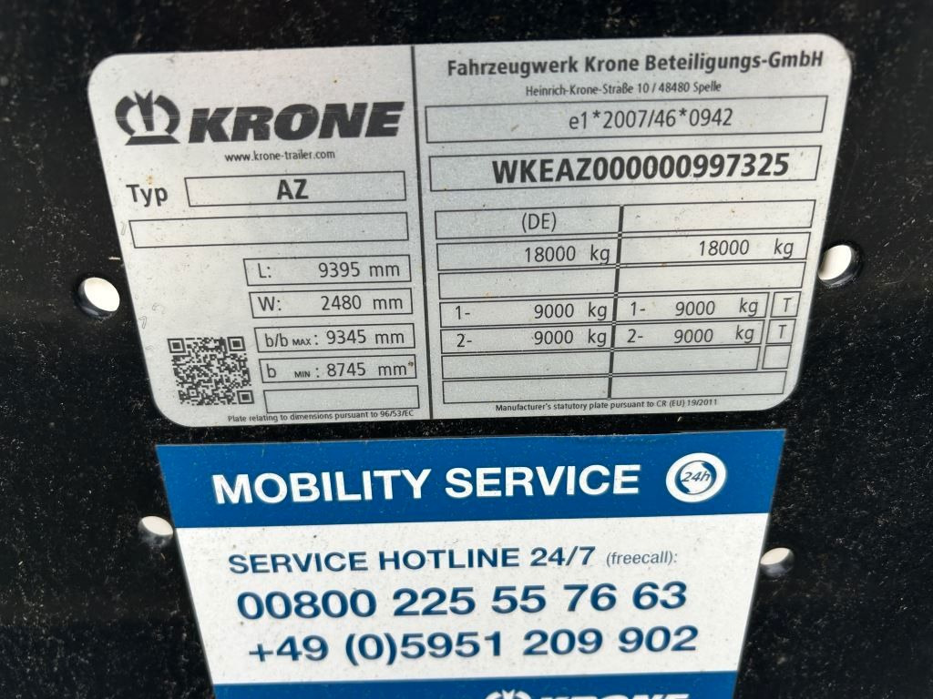 Krone 2 Achswechselfahrgestell, Typ: MAXI AZW 18 eL3B7 - Прицеп-контейнеровоз/ Сменный кузов: фото 4 Krone 2 Achswechselfahrgestell, Typ: MAXI AZW 18 eL3B7 - Прицеп-контейнеровоз/ Сменный кузов: фото 4