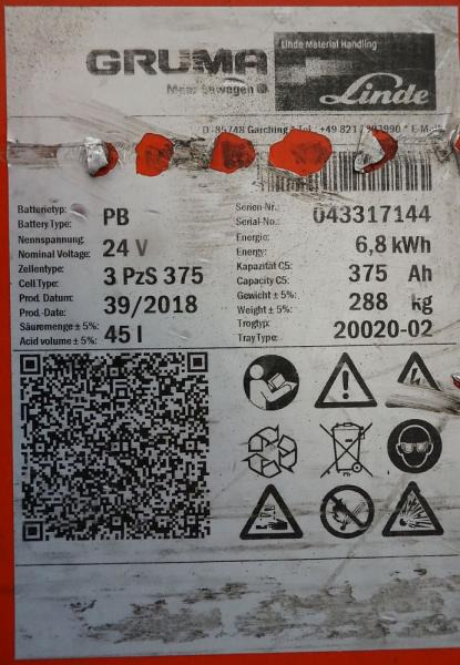 GRUMA 24 Volt 3 PzS 375 Ah - Аккумулятор: фото 5 GRUMA 24 Volt 3 PzS 375 Ah - Аккумулятор: фото 5