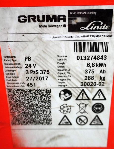 GRUMA 24 Volt 3 PzS 375 Ah - Аккумулятор: фото 5 GRUMA 24 Volt 3 PzS 375 Ah - Аккумулятор: фото 5