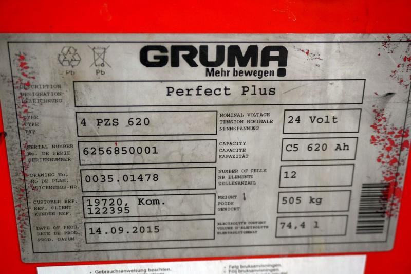 GRUMA 24 Volt 4 PzS 620 Ah - Аккумулятор для Погрузочно-разгрузочной техники: фото 5 GRUMA 24 Volt 4 PzS 620 Ah - Аккумулятор для Погрузочно-разгрузочной техники: фото 5