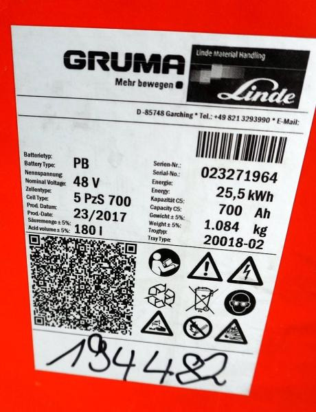 GRUMA 48 Volt 5 PzS 700 Ah - Аккумулятор для Погрузочно-разгрузочной техники: фото 5 GRUMA 48 Volt 5 PzS 700 Ah - Аккумулятор для Погрузочно-разгрузочной техники: фото 5