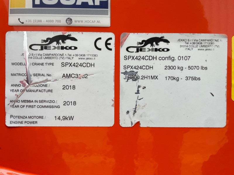 Jekko SPX 424 CDH SOLD - Мини-кран: фото 3 Jekko SPX 424 CDH SOLD - Мини-кран: фото 3