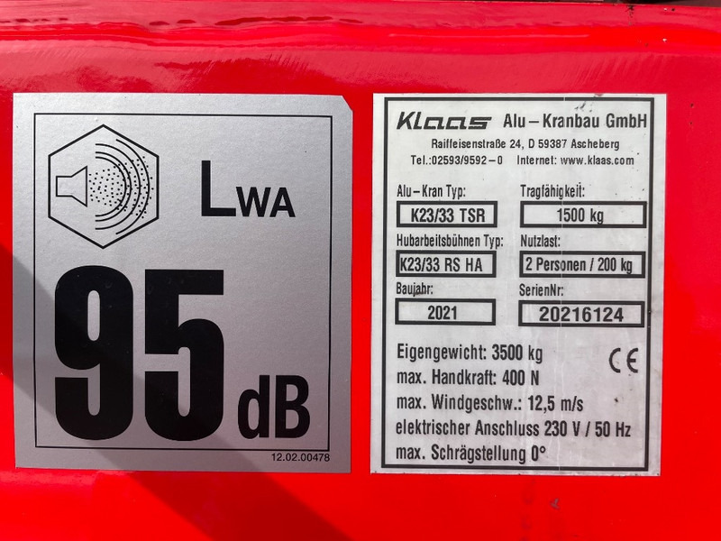 Klaas K 23/33 TSR - Вседорожный кран: фото 3 Klaas K 23/33 TSR - Вседорожный кран: фото 3