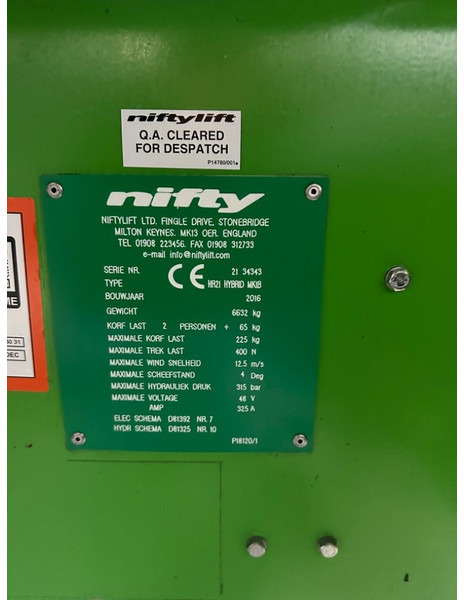 Коленчатый подъемник Niftylift HR 21 HYBRID: фото 14