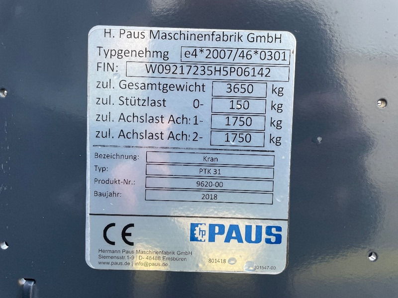 Paus PTK 31 - Вседорожный кран: фото 3 Paus PTK 31 - Вседорожный кран: фото 3