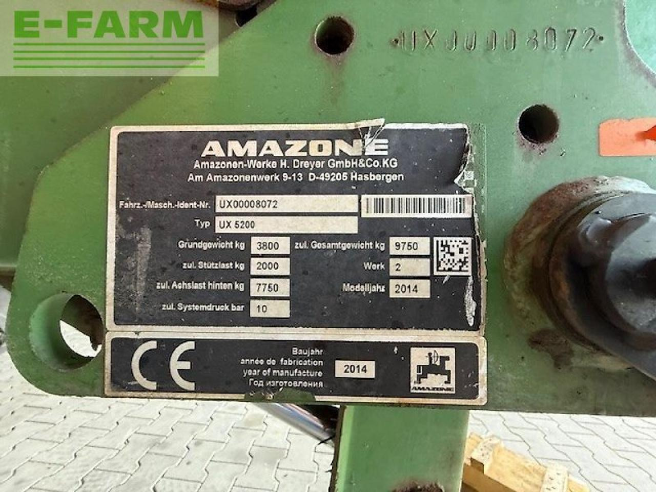 Amazone ux 5200 super - Прицепной опрыскиватель: фото 4 Amazone ux 5200 super - Прицепной опрыскиватель: фото 4